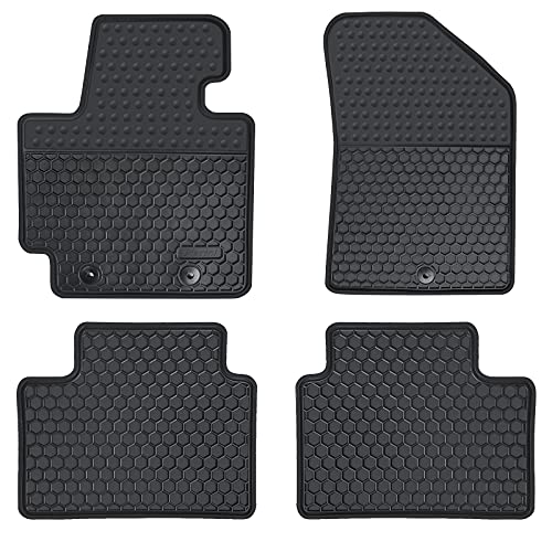 Megiteller Car Floor Mats Custom Fit for 2019 2018 2017 2016 2015 2014 Kia Soul Odorless Washable Heavy Duty Rubber (All Weather) Floor Liners Set Black