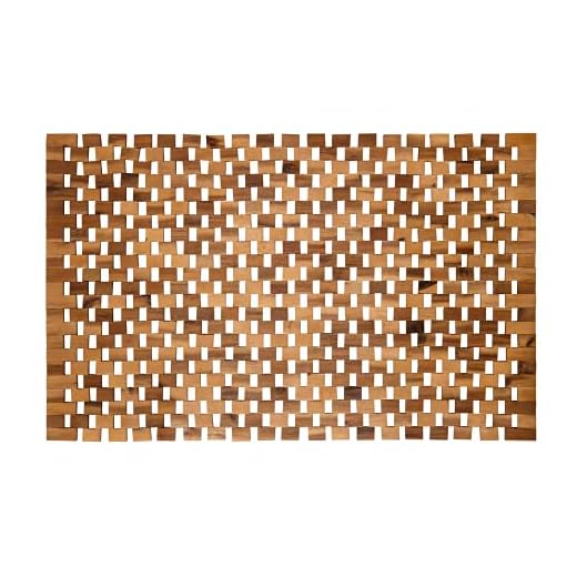 PANA eco Tapis de Bain en Bois • Caillebotis 100% Bois d'acacia • Tapis de Bain en Bois antidérapant • Tapis en Vrai Bois