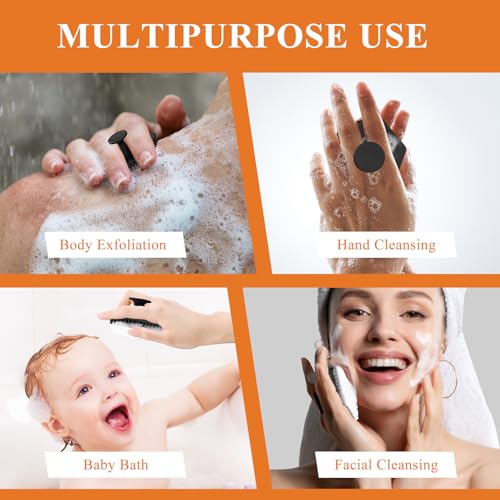 Image of VWMYQ Face Scrubber, Silicone Facial Brush for Men, Gentle Exfoliator Pad & Massager, Facial Cleansing /Wash Brush - Removes Dead & Dry Skin (Black, Hexagon)