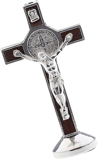 sharprepublic Crucifix Jesus Christ Cross Statue Figurine For Car Home Chapel Decor - Silver, as described
