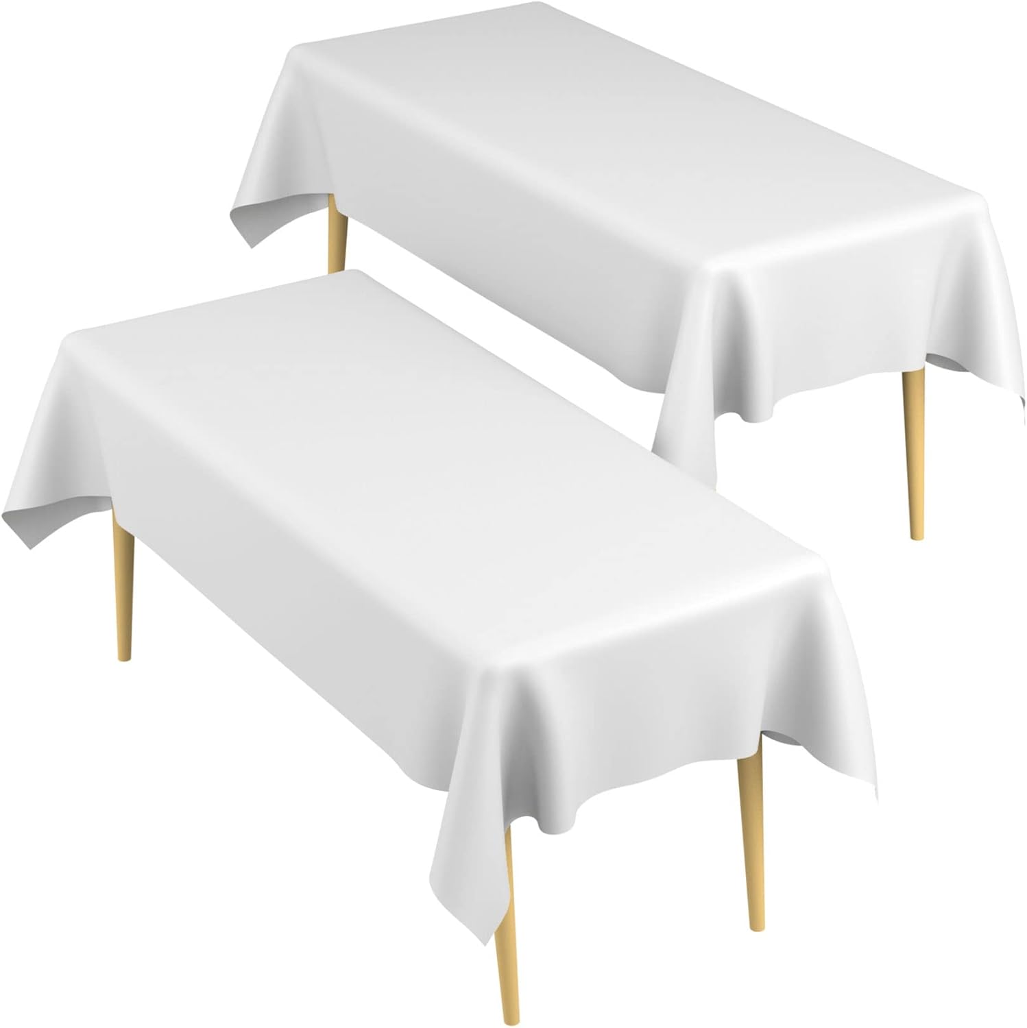 White Table Cloth Rectangle, White Plastic Tablecloth, 2