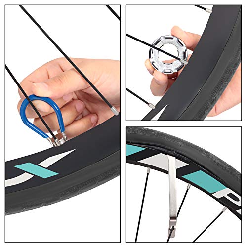 image for Mudder 5 Pieces Spoke Tool Kit Includes 8 Cut Open Bicycle Spoke Wrenc