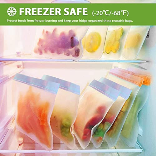 20 Pack Reusable Storage Bags With Drying Rack,Bpa Free Peva Reusable Freezer Bags,Reusable Gallon Bags, Reusable Sandwich Bags, Silicone Food Bags For Women, Men And Kids #TOP3