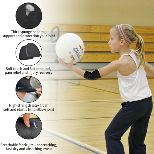 YEEKORO Kids Elbow Pads Breathable Arm and Elbow Protector for Boys, Girls, and Teens Crashproof Compression Sleeve for Skiing?Skating, Volleyball, Cycling Sports Safety Gear -Small
