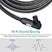 EMK 90 Degree Toslink Optical Cable 360 Degree Free-Rotating Plug Fiber Optic Cable S/PDIF Toslink Male to Male for Home Theater, Sound Bar, TV, PS4, Xbox,Grey (5ft/1.5m)