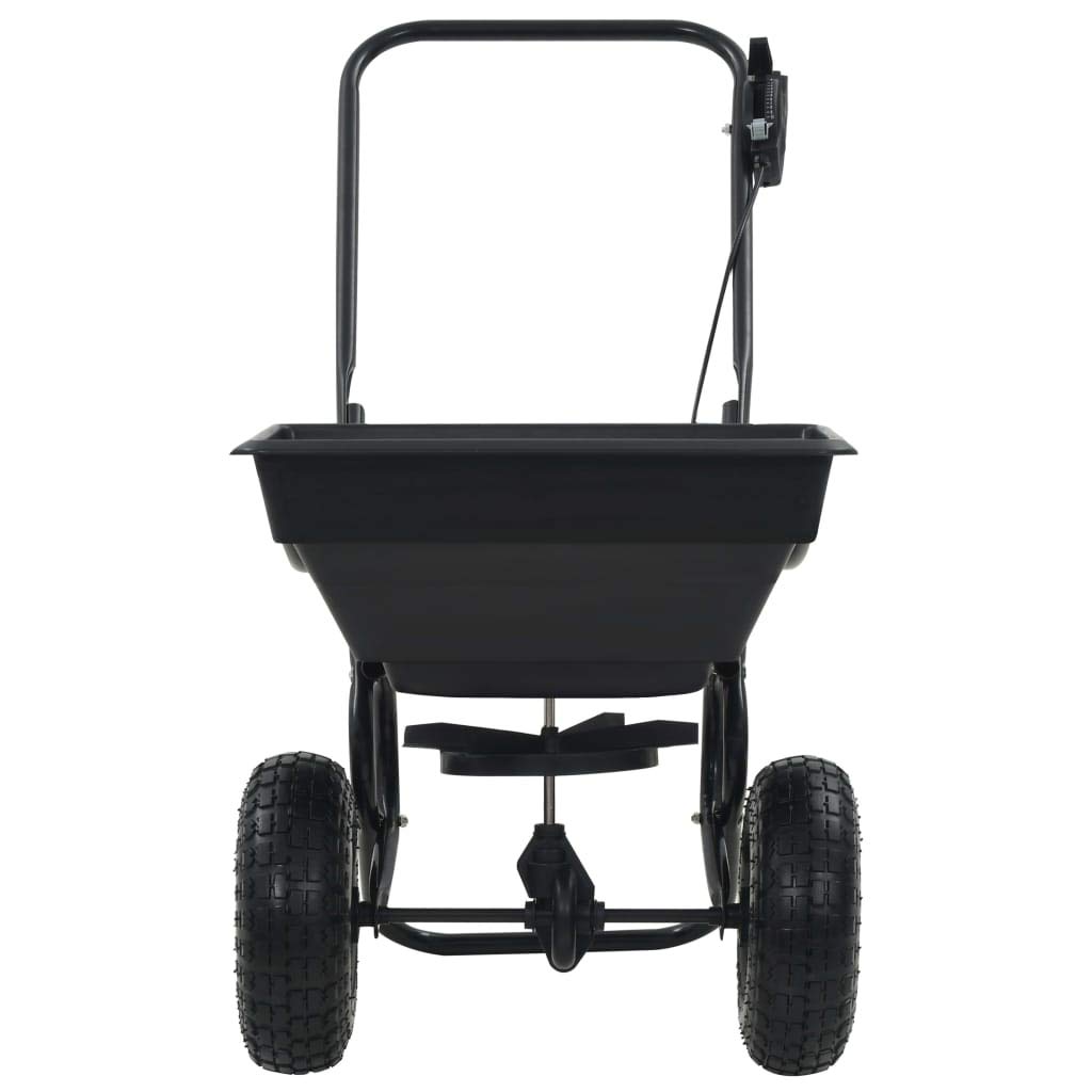 Festnight- – Carro esparcidor de Sal de Mano para jardín, 15 L, esparcidor de PVC y Marco de Acero 92 x 46 x 70 cm