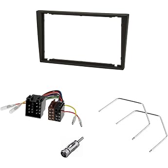 Audioproject A386-10 Car Radio Fascia Set 2 DIN Compatible with Opel Agila Astra Corsa C Combo Omega Vectra Meriva Vivaro Zafira Suzuki Ignis Radio Adapter Antenna Adapter Release Black