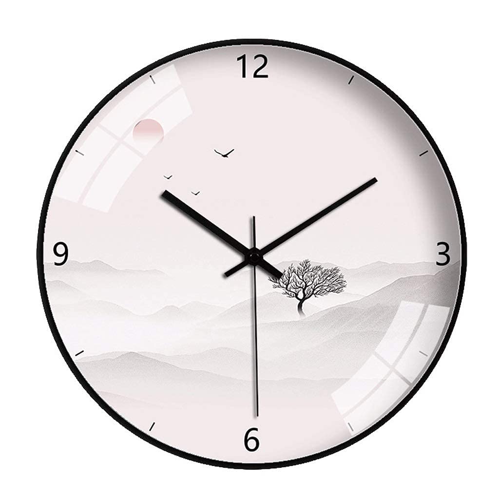Horloge murale peinture chinoise pour une décoration de salon zen