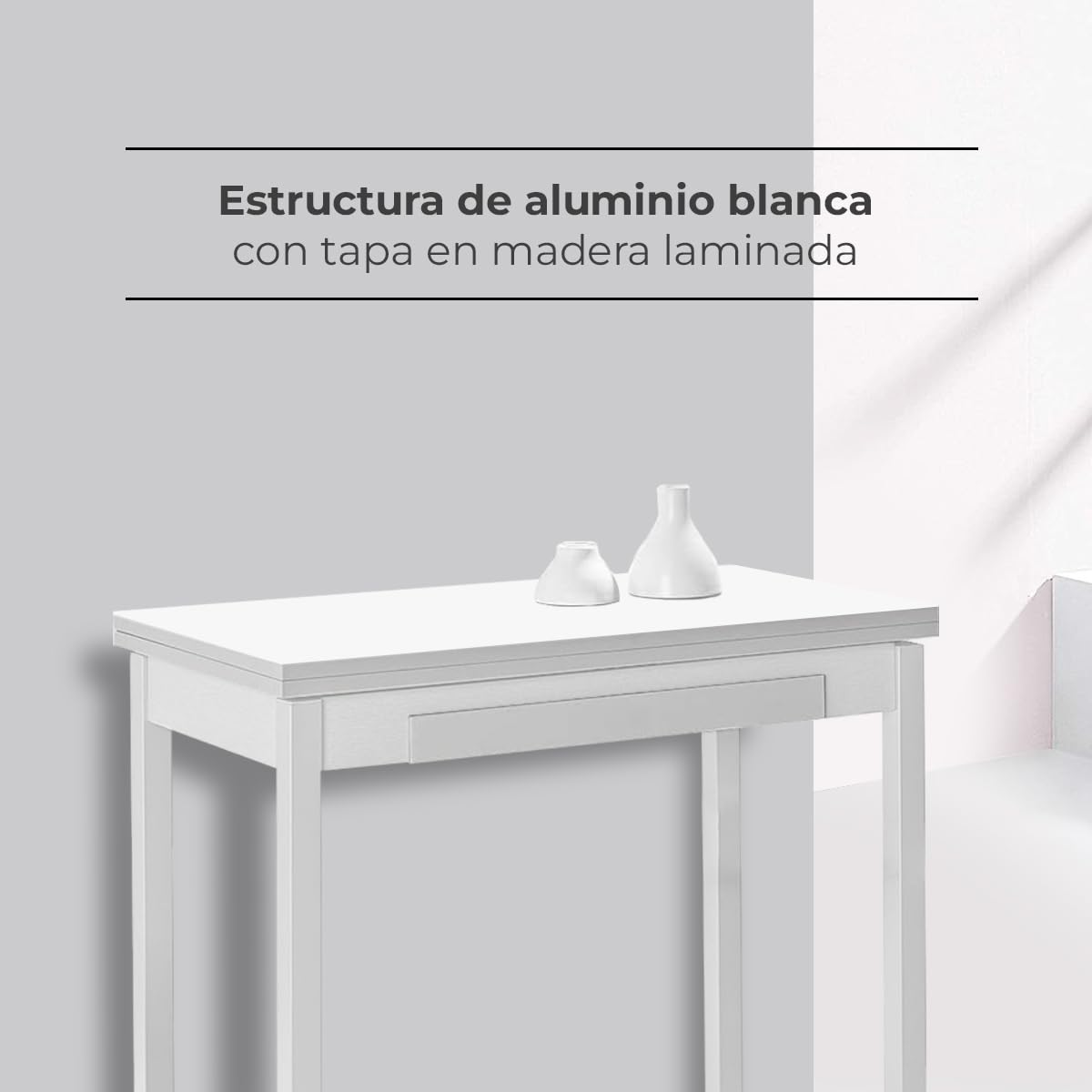 ASTIMESA Table de Cuisine, Blanc, 90 cm x 100 cm