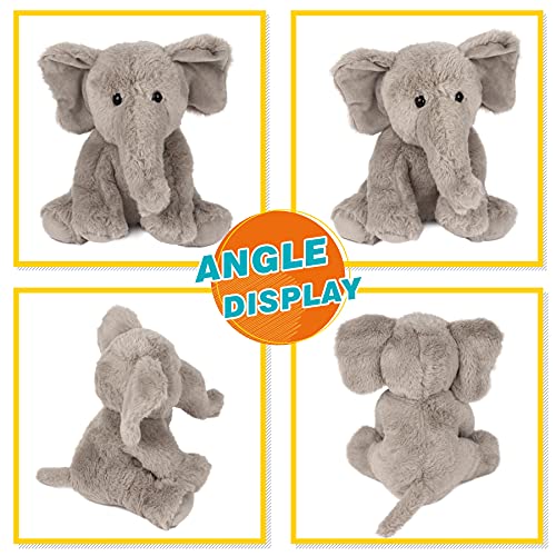 Easfan Elephant Stuffed Animal Cute Soft Plush Toy Adorable Nursery Room Decoration Elephant Stuff Birthday Holiday For Kids Boys Girls Gray,10'' #TOP2