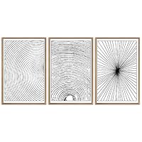SIGNWIN Canvas Print Wall Art Black and White Geometric Line Art Geometric Line Illustrations Modern Art Mid-Century Modern Warm for Living Room, Bedroom, Office - 16
