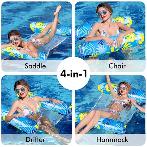 CLPCLP 5 Pack Inflatable Pool Floats Adult, 4-in-1 Water Hammock - image 2