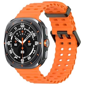 Pulseira marinha para Samsung Galaxy Watch Ultra de 47 mm masculino/feminino, pulseira esportiva de silicone macio à prova d'água para Samsung Watch 7 Ultra/Galaxy Ultra(2025/2024) para homens