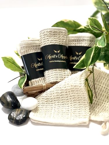 April'S Angels 100% Biodegradable Organic Sisal Washcloth. Exfoliating Natural Washcoth For A Smoother Skin +Anti-Cellulite + Stimulates Circulation & Energy cover