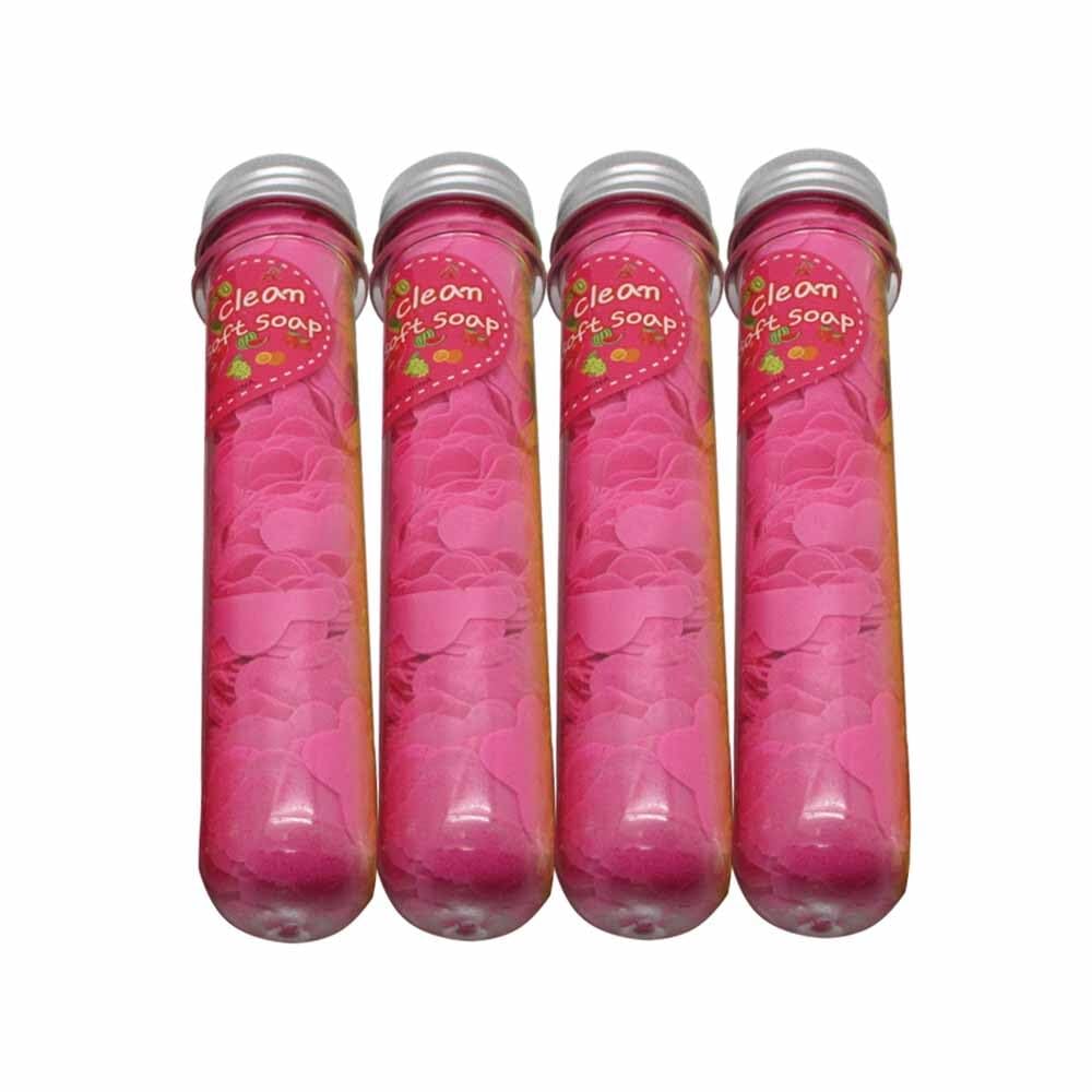 Gadgetime USA Flower Paper Soap Sheets (Pack of 4) - Portable Disposable Travel Paper Soap Confetti - Foaming Hand Washing Scented Soap Flakes for Indoor, Travel, Camping, Hiking, Outdoor, (Pink)