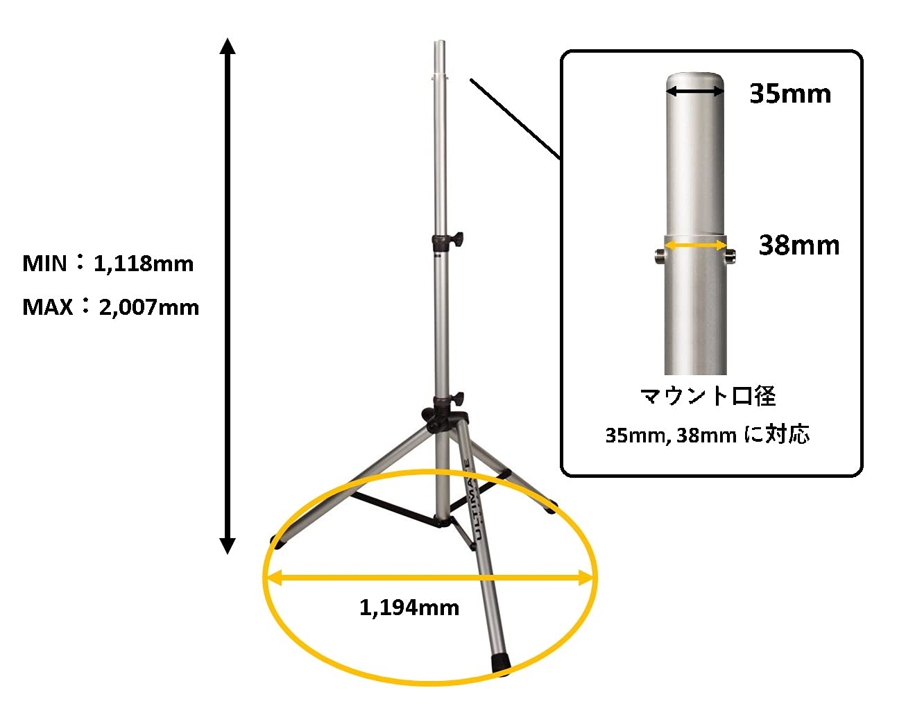 Amazon.co.jp: ULTIMATE アルティメイト スピーカースタンド 三脚