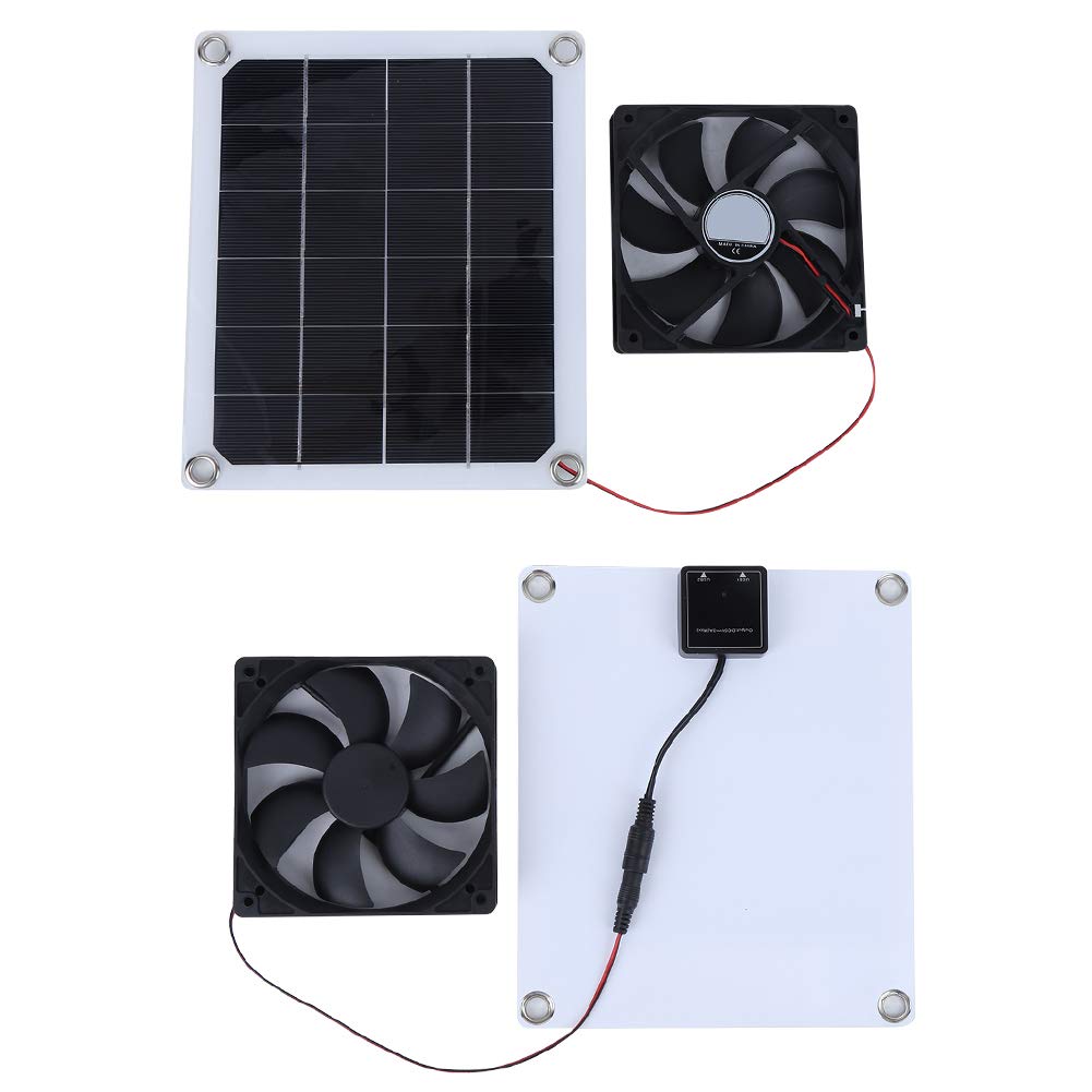 Sistema di ventole per mansarda ad energia solare, potente ventola di ventilazione e set di pannelli solari da 10 W per serra, soffitta, timpano, ventilazione di raffreddamento del magazzino
