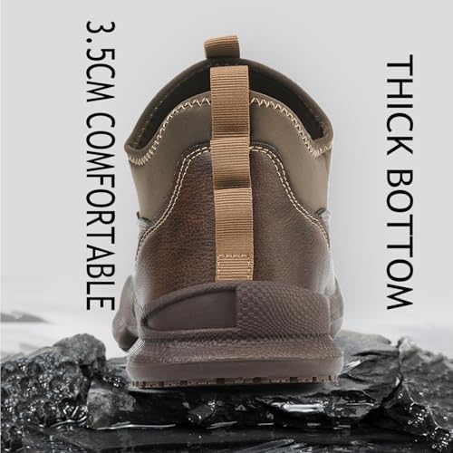 Image of PJZHJ Non Slip Work Shoes Water & Oil Resistant Food Service Shoes Comfortable Slip-On Chef Footwear for Restaurant Hospital