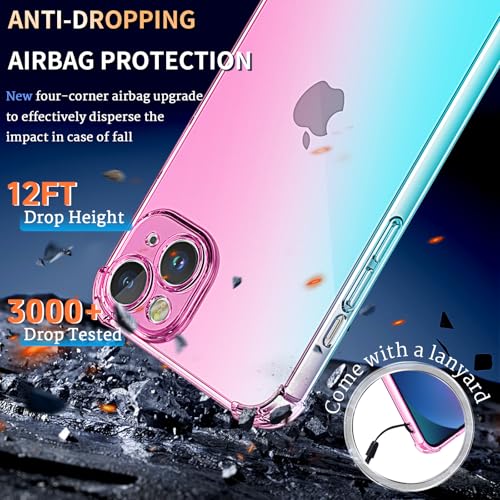 Coque iPhone 13 Mini transparente en silicone haut de gamme rose vert