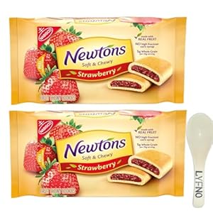 Newtons Soft & Fruit Chewy Strawberry Cookies 10 Oz (Pack Of 2) – Fig Newtons Cookies – Newtons Cookies Fig Fruit Chewy (Lyfno Trademark Spoon Included)
