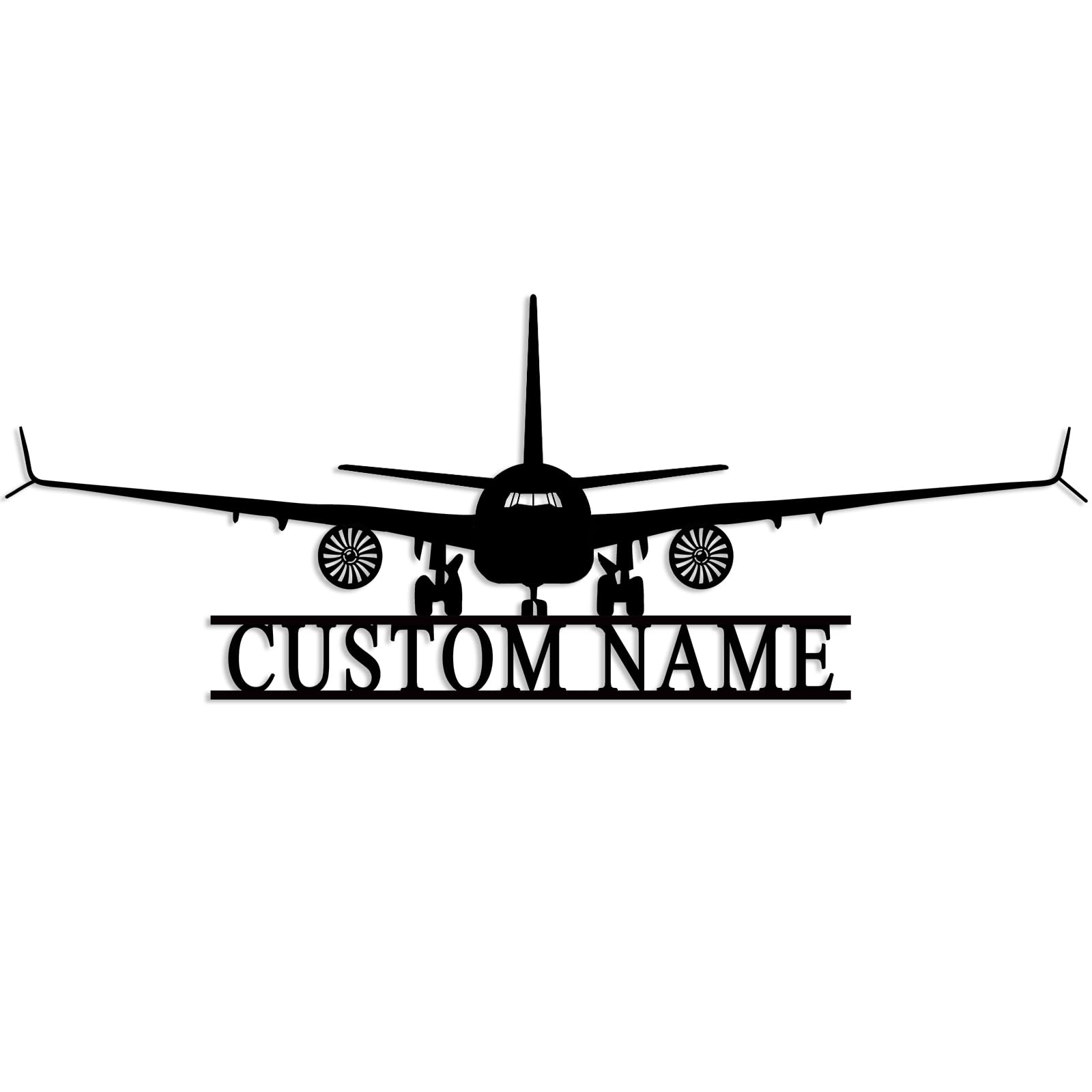 Personalized Airplane Wall Decor Custom Aviation Metal Wall Art Customized Name Metal Sign for Men Personalized Pilot Gifts Aircraft Decorations for Kids Boys Room