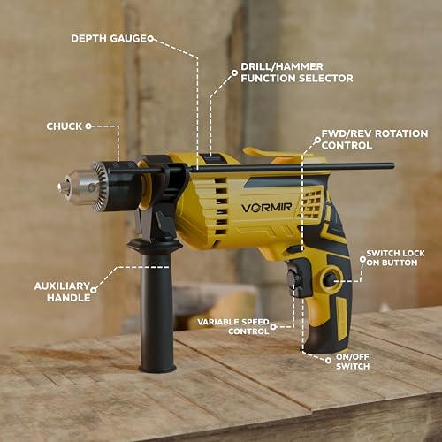 Image of IBELL VORMIR Impact Drill | 650W | Dual Mode (Drilling & Impact) | 13mm Chuck | 0-2800 RPM | Variable Speed | Forward /Reverse | Copper Armature