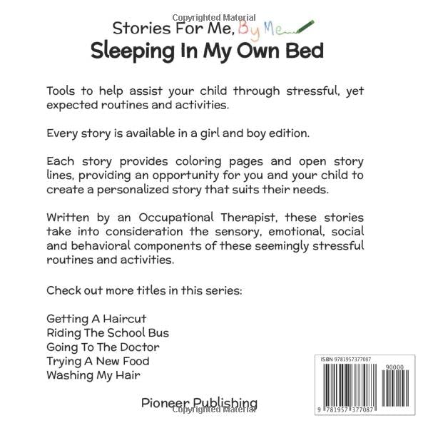 Sleeping in My Own Bed (Boy Version): Stories for Me, By Me. Self-regulation tools including a story and coloring pages - Image 2