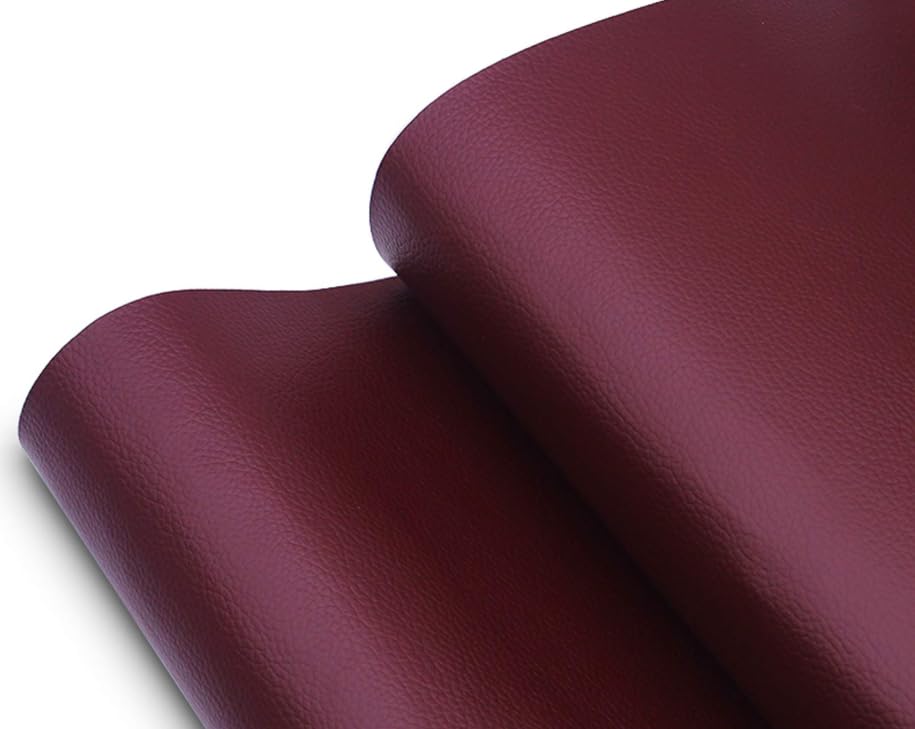 HOMSUN Leather Repair Patch Tape Dull-Red Self Adhesive Leather Repair Tape for Furniture, Car Seats, Couch, Sofa, Office Chair, Vinyl Repair Kit (1ft x 3ft Maroon Leather, 2) 3