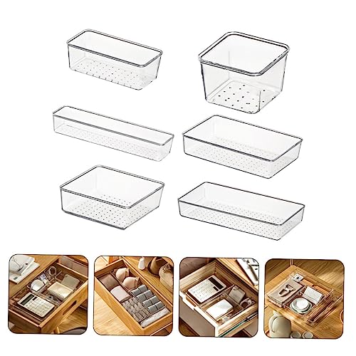 Boîtes de rangement transparentes lot de 6 bacs modulables