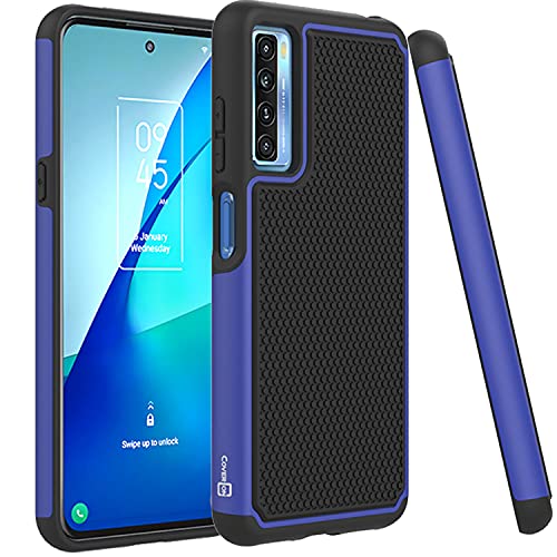 CoverON Grip Cover Designed for TCL 20s Phone Case, Slim Dual Layer Hybird Rugged - Blue