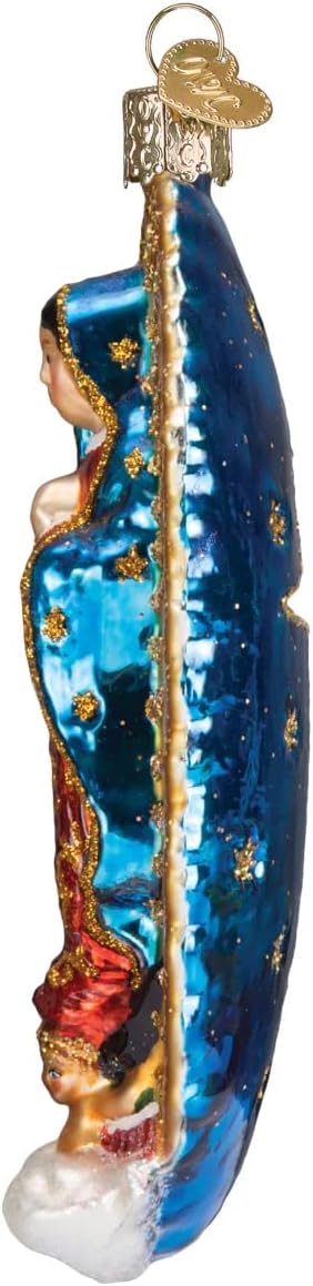 Old World Christmas Our Lady of Guadalupe Glass Blown Ornament for Christmas Tree, Handcrafted Holiday Decoration, Religion Collection - Image 3