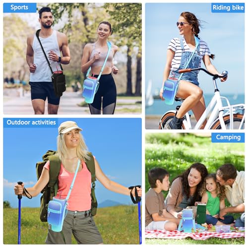 Image of LEFOR.Z Water Bottle Carrier Bag with Phone Pocket Compatible with Stanley /Meoky 40 oz Tumbler with Handle,Water Bottle Holder Pouch with Adjustable Strap Compatible with Stanley Cup Accessories