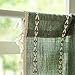 Sutuo Home Olive Green Boho Short Curtains Valance with Tassles, Bohemian Linen Light Filtering Vintage French Country Christmas Window Treatment Embroidery Drape, Rod Pocket 1 Panel 52
