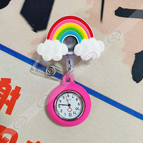 Preisvergleich Produktbild Cxypeng Schwesternuhren Krankenschwesteruhr,Abnehmbarer Krankenschwestertisch aus Silikon von Rainbow Moon, Doctor Silicone Watch-Pink,Taschenuhr / Krankenschwesteruhr