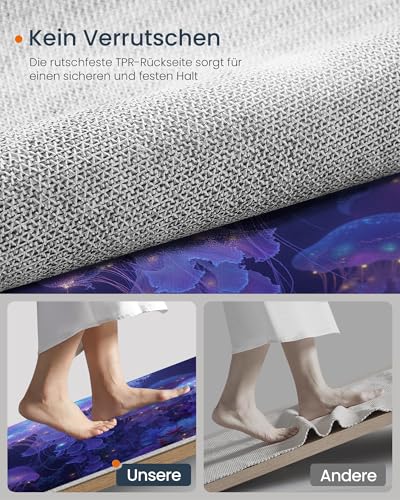 Tapis de couloir design méduses bioluminescentes 60x90cm