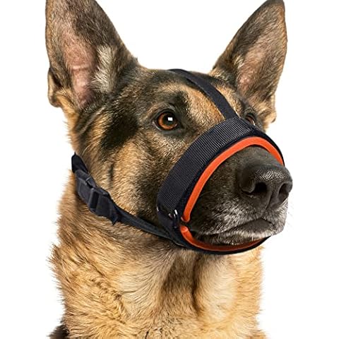 Dog Muzzle, Soft Muzzle for Dogs Biting Chewing, Padded Nylon Dog Mouth Guard for Small Medium Large Dogs Labrador German Shepherd Grooming Walking Training Cover