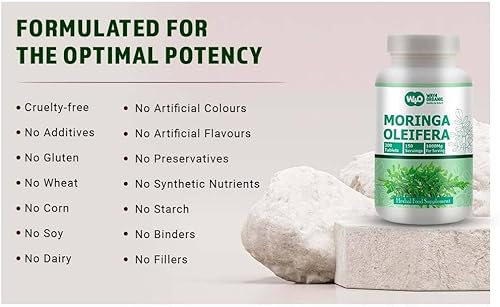 Miniatura 6 de Cápsulas de polvo de hoja de Moringa (tabletas) - 300 píldoras, 150 porciones, 1000 mg (1 paquete)