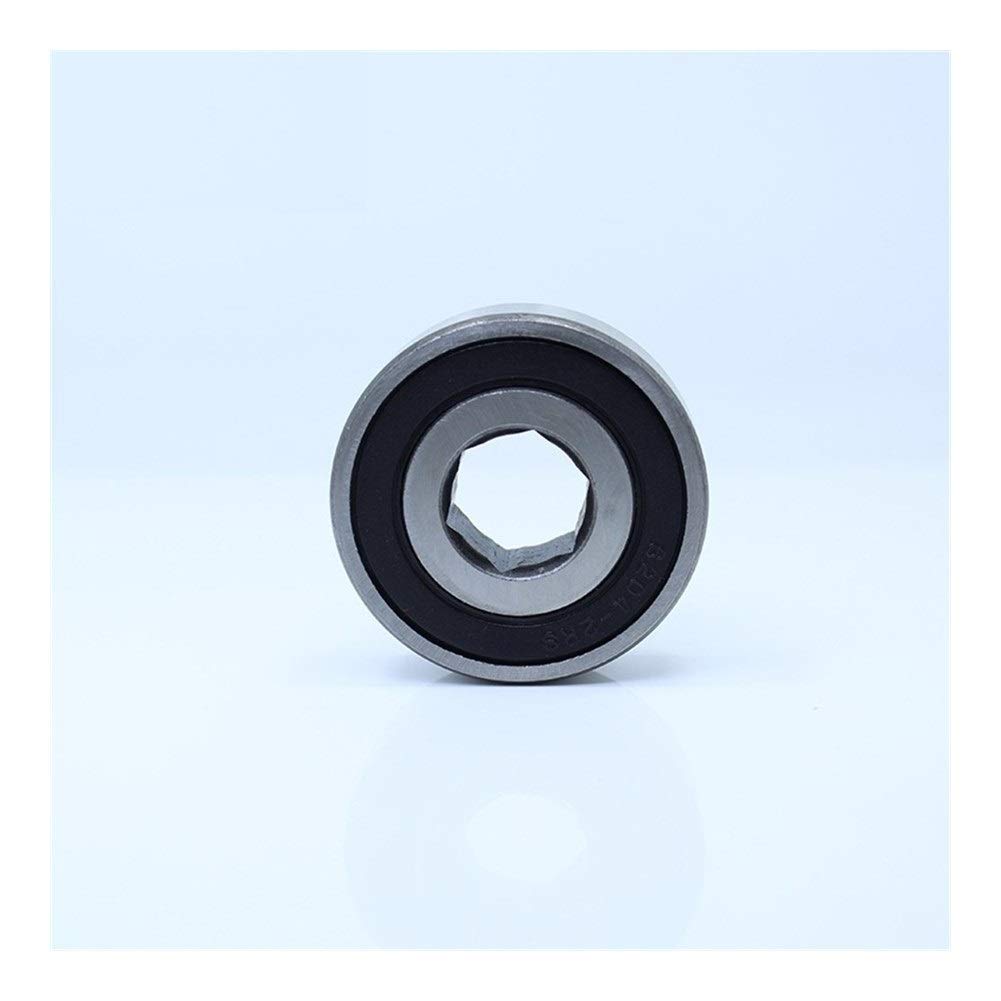 TSWASWUGP Angular Contact Bearings 6205RS Hexagon Bearing for Agricultural Planters ABEC-1 Inner 16/17/18/20/22/25mm Non-Standard 6205-2RS 2PCS(17mm)