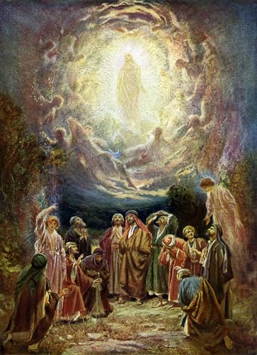 Affiche Jésus monte au ciel pour raviver un mur vide avec le graffiti biblique