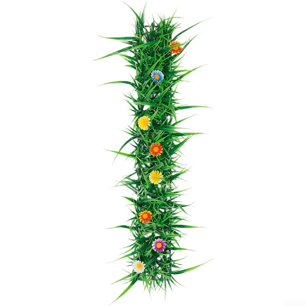Tappeto in erba sintetica per esterni, dall'aspetto naturale, a bassa manutenzione, decorazione da giardino (31,5 x 60 cm)
