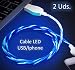 Produktbild NOVEDAD Pack 2 x Ladekabel für Handy mit LED FLOW 1 Meter (Beleuchtung Sie das Ladekabel Ihres Telefons mit einem Gefühl von Bewegung)
