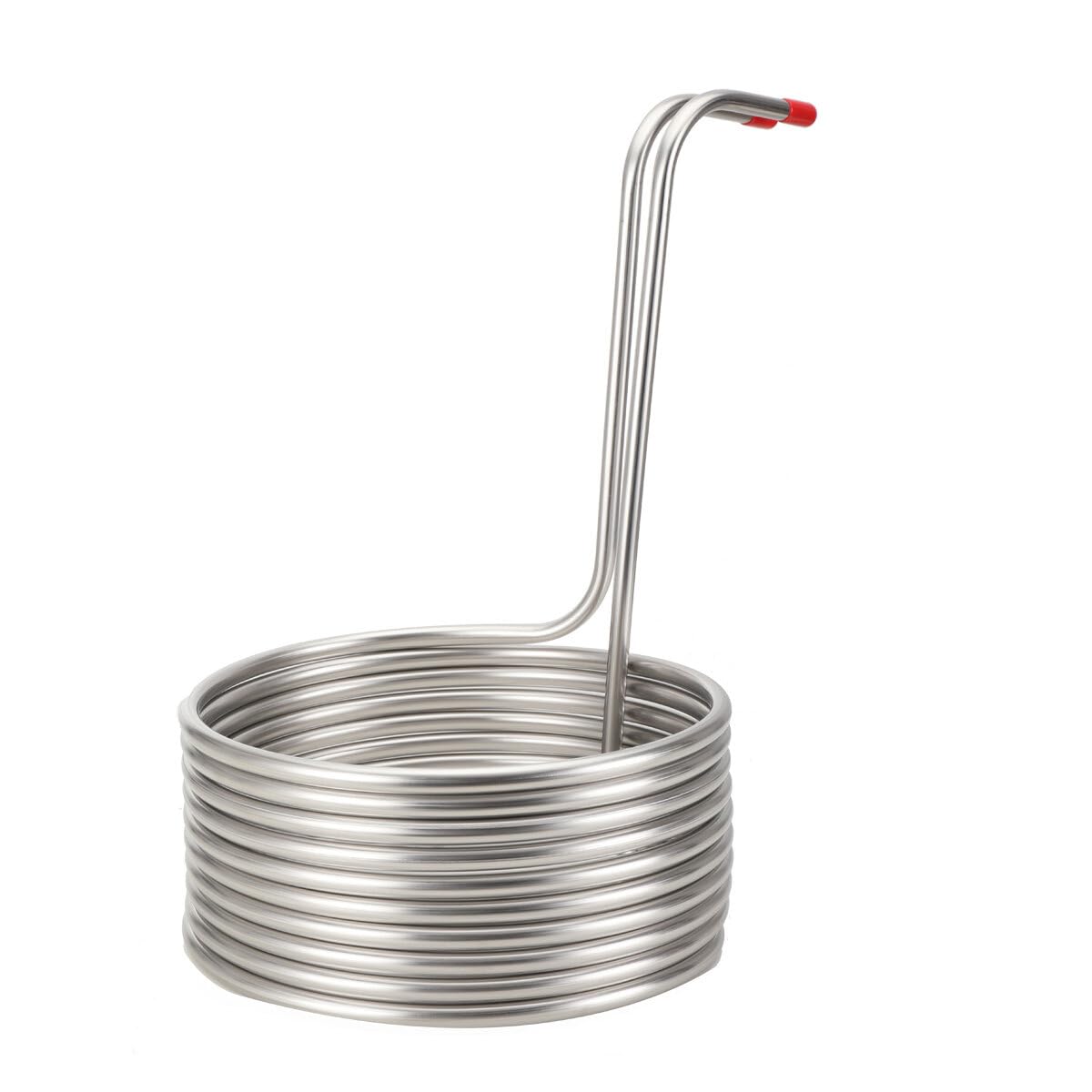 Chiller Eintauchkühler - Wasserkühlspirale, Würzekühler, schnelle Abkühlung der Biermaische, 100 °C auf Raumtemperatur in 30 Minuten, Edelstahl, 23 cm Ø, 10 Kühlschleifen, silber