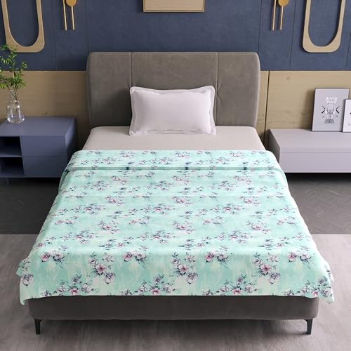 Image of Divine Casa Cotton Dohar for Single Bed 210 x 140 cm, 120 GSM Soft Lightweight Blanket, Breathable Summer AC Quilt for Mild Winter Use