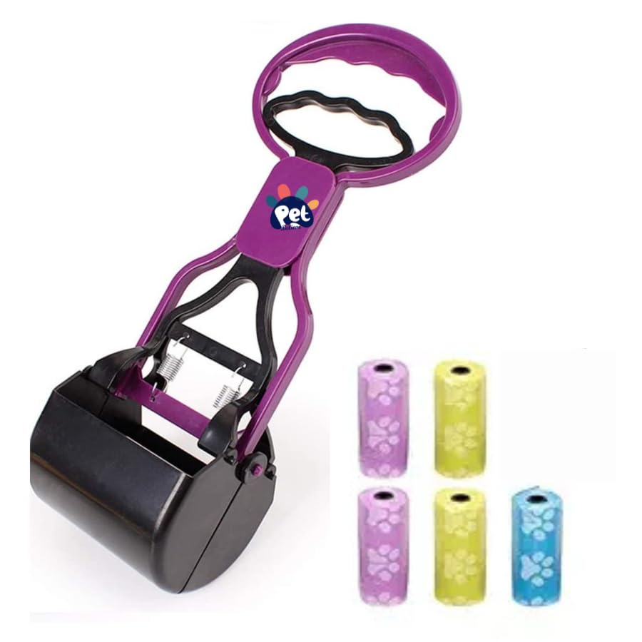 Pet Believe Potty Scooper for Dogs and Pets with 5 Poop Bag Rolls | Extra Thick and Strong Leak Proof Poop Bags for Pets (...
