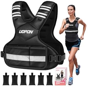 Adjustable Weighted Vest for Women, 6-12 Lbs Rucking Vest with 6 Ironsand Weights, Best Weighted Vest with Plus Pockets & Reflective Strips for Running, Walking, Workout and Strength Training