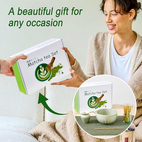Matcha Whisk Set,Matcha Set kit,Includes Matcha Bowl and Whisk(5PCS),Unique Home Kitchen Decor Gifts for Tea Enthusiasts,Perfect Tool for the Tea Ceremony. — view 6