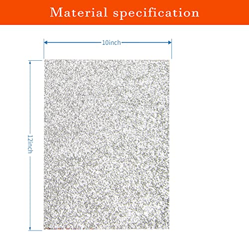 Silver Glitter Heat Transfer Vinyl Htv Sparkle Iron On Rolls For T Shirts 12"X5 Ft, Sparkly Multicolor Iron-On Vinyl Bundle Sheets For Cricut #TOP4