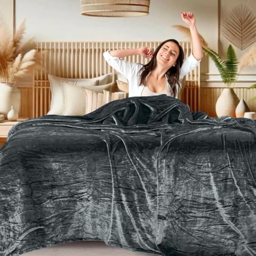 Image of ABRAZO AC Blanket | 300 GSM Lightweight Super Soft Cozy for Bed, Sofa, Couch, Travel & AC Room | Single Bed 160x220 cm | Solid Color | Breathable All-Season Comfort