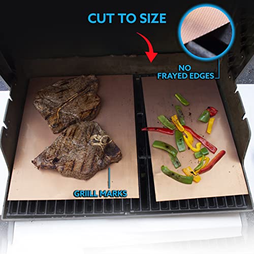 Kona Copper Grill Mats - Ultimate Grill Mats For Outdoor Grill, Nonstick, Bbq Grill Mat For Gas, Pellet, & Charcoal Grills, The Essential Bbq Mat For Every Grilling Enthusiast. Set Of 2, 0.30Mm Thick #TOP3