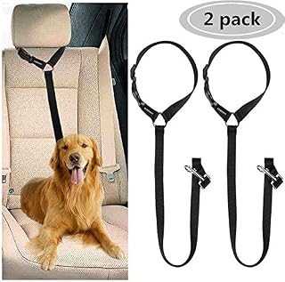 CGBOOM Dog Seat Belts, 2 Pack Dual Use Dog Car Seatbelts Harness Adjustable